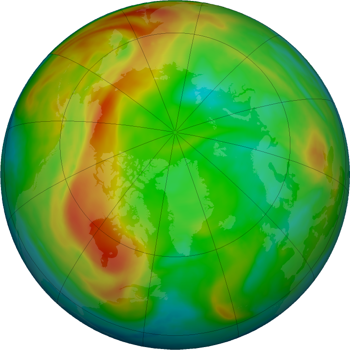 Arctic ozone map for 18 January 2022
